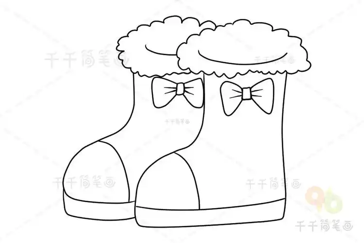 漂亮的靴子简笔画图片