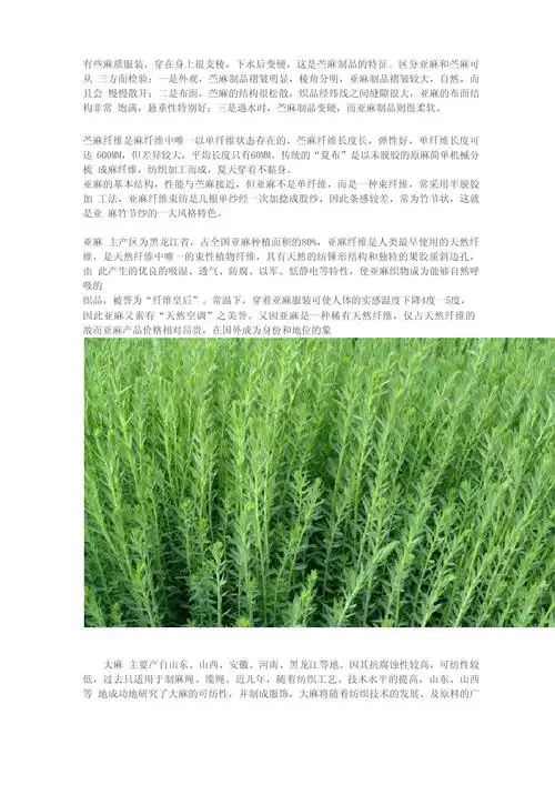 亚麻和苎麻的区别