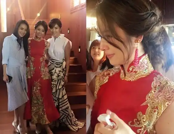 林心如大红旗袍出嫁落泪哭到鼻子红