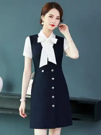 dairalan职业连衣裙套装女春秋夏季新款气质时尚正式装职场美容师工作