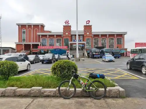 林口站,今天从牡丹江骑行到林口县,里程120公里.