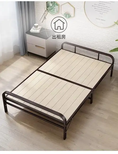 家用单人折叠床80cm出租房简易午睡小床宿舍1米铁架陪护床硬板床