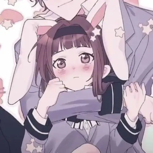 动漫情侣头像日子和我都很开心