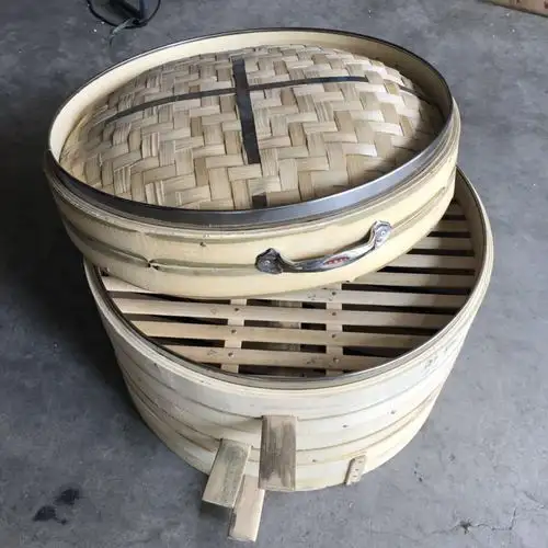 竹制52cm大号蒸屉竹子蒸笼蒸包子铝包口蒸笼竹笼屉蒸馒头包子商用