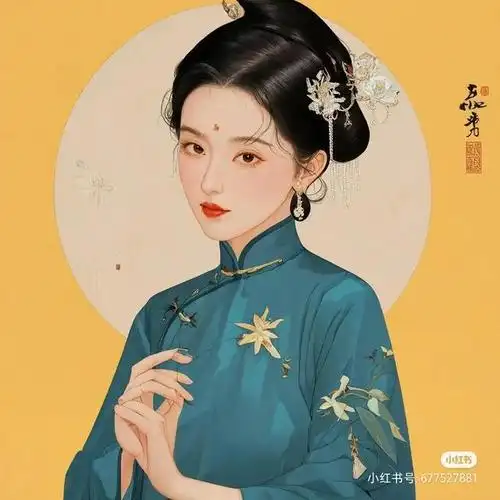 头像分享,民国时期的美女,标配是波浪卷和旗袍