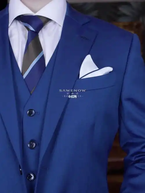 西服穿搭颜值质感双在线的宝石蓝西装