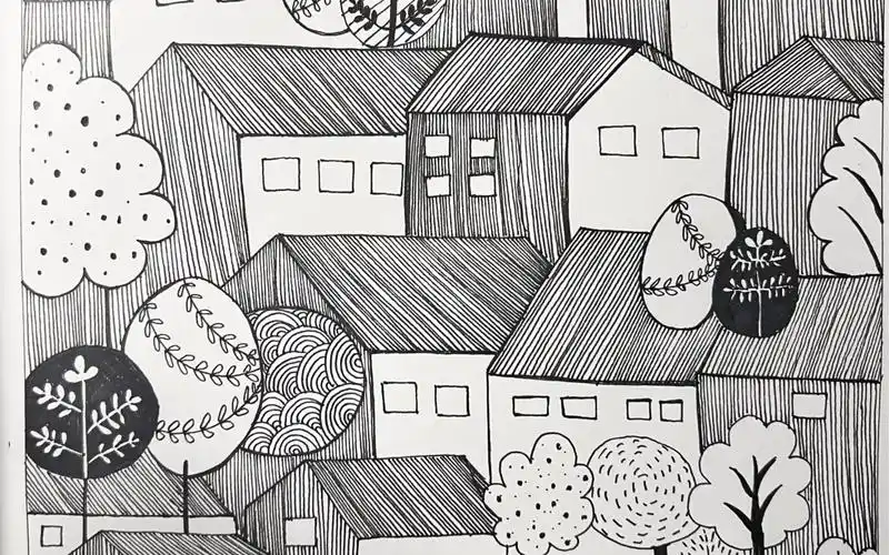 控笔练习day27 画小房子练习线条