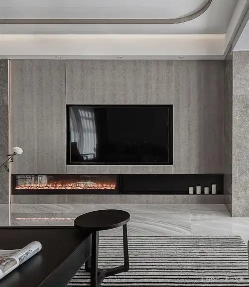 绿景未来城146㎡现代简约客厅电视背景墙现代简约客厅设计图片赏析