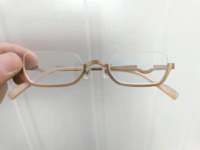 zoff倒半框香槟色小框镜面时尚眼镜 券后150元包邮