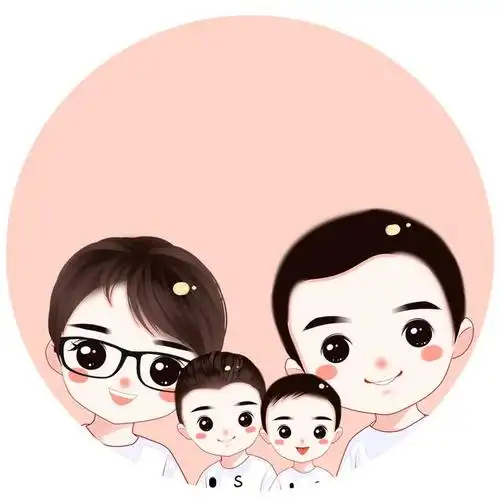 头像设计,一家三口,四口全家福照片头像,简单又好看