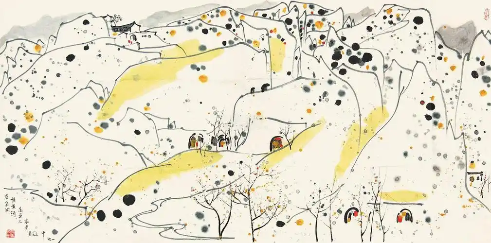 吴冠中吴冠中 山水 镜心 纸本吴冠中艺术作品大全()书法绘画作品字帖