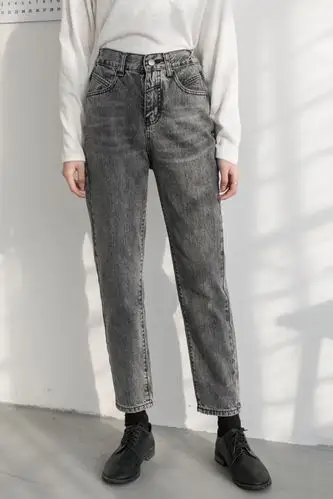 灰色牛仔裤女