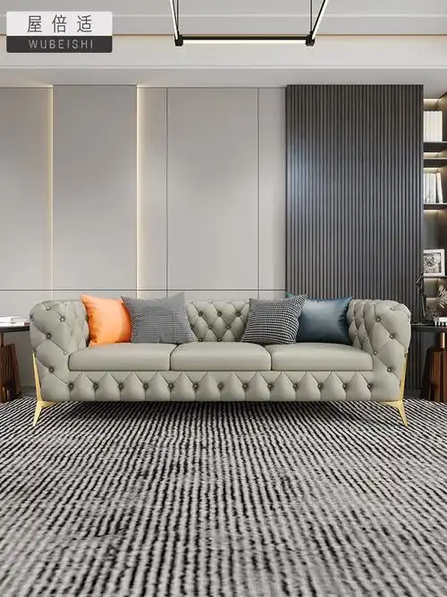 沙发欧式风格客厅组合高档奢华头层牛皮真皮皮艺沙发