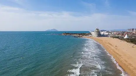 青岛海滨风光银沙滩海水浴场_图片大全—全景创意图库(quanjing.