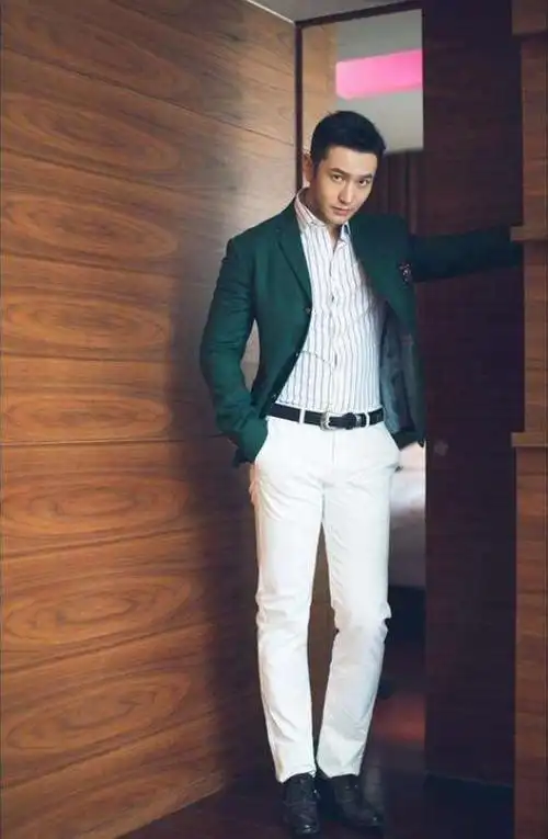 黄晓明身高179cm西服配穿9分裤将自己身高硬生生拉下169cm