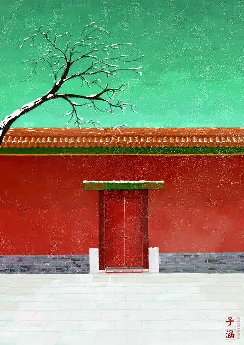 雪中的红墙|插画|创作习作|醒着其实也可以醉 - 原创作品 - 站酷