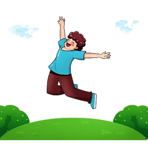 跳跃人物卡通儿童人物素材免扣元素