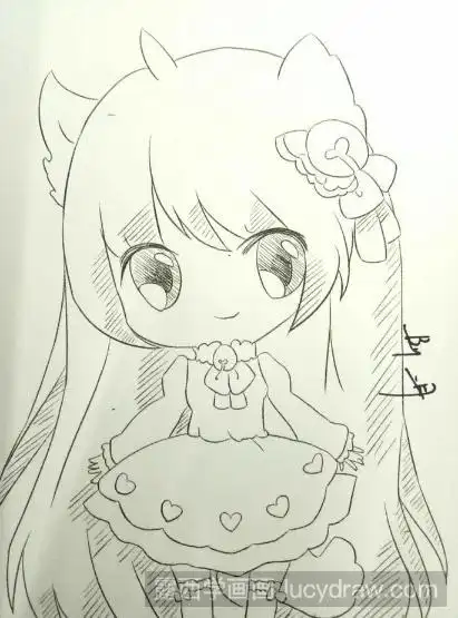 漫画教程:教你画q版女孩的线稿