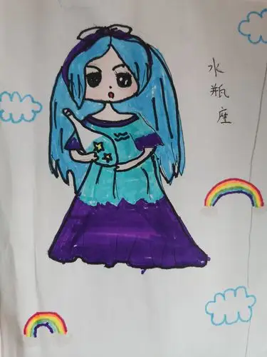 看我画的星座人物水瓶座