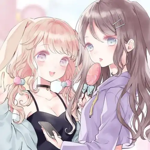 甜蜜可爱闺蜜姐妹漫画头像图片