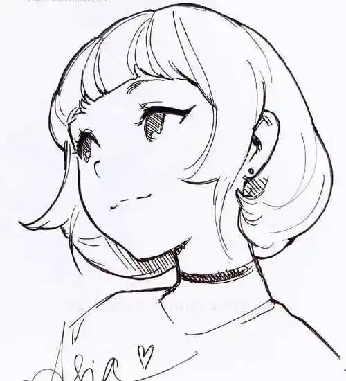 简笔画二次元少女#动漫人物#ins大神教你零基础画出超细腻的动漫人物