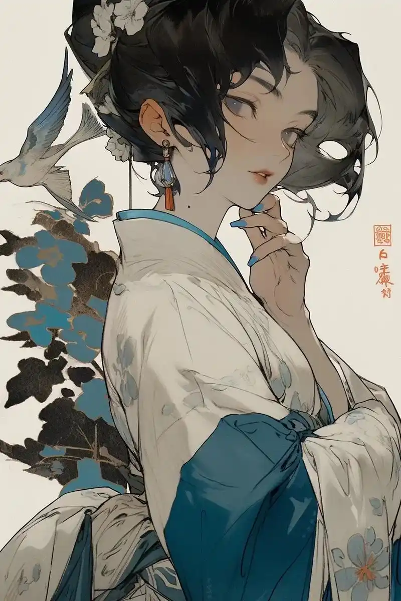 寒蝉.也是一波库存#国风插画 #水墨画 #二次元 #古风 # - 抖音