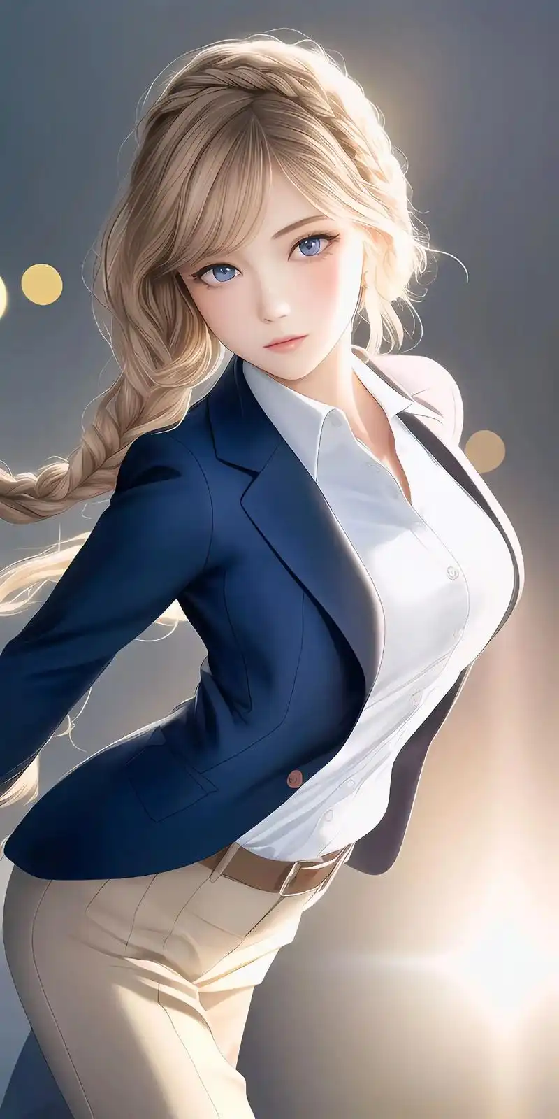 (4k全面屏壁纸)西装小姐姐.#二次元 3d西装制服小姐姐# - 抖音