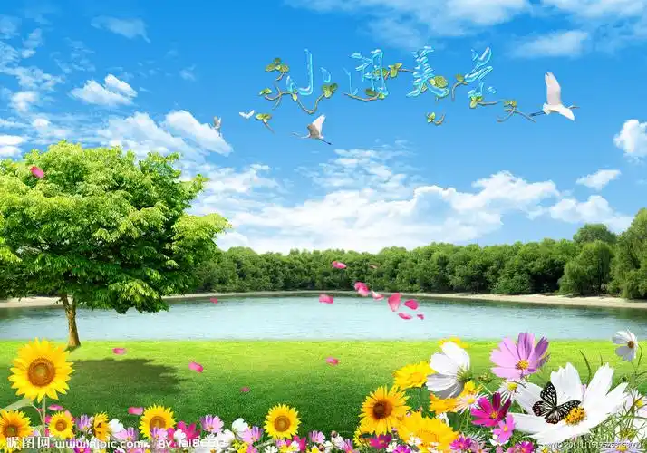 小湖美景源文件__风景_psd分层素材_源文件图库_昵图网nipic.com