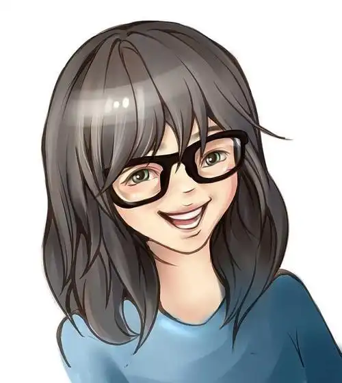 卡通眼镜女头像图片