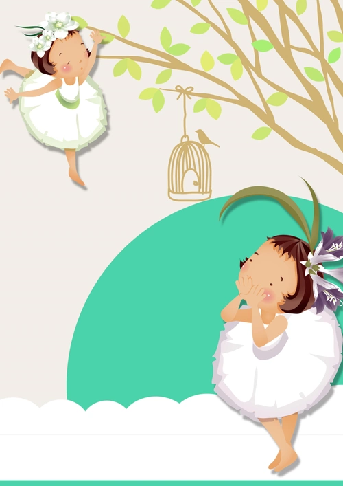 手绘卡通少儿舞蹈培训招生海报背景素材