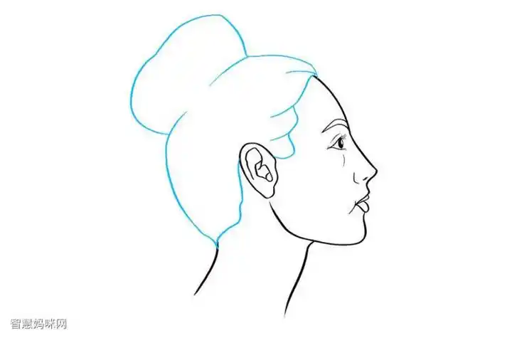 侧脸女生简笔画