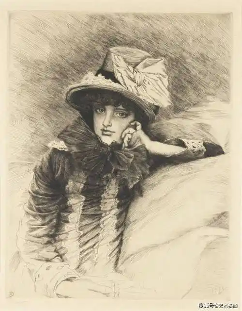 原创法国新古典主义画家詹姆斯提索人物素描画作品艺术名画