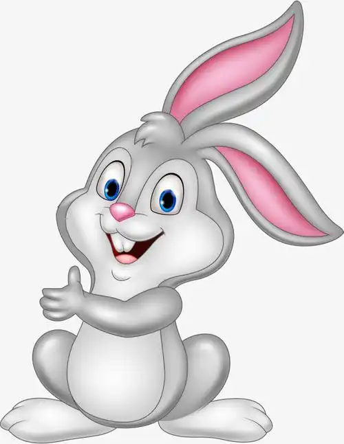 呆萌灰色兔子
