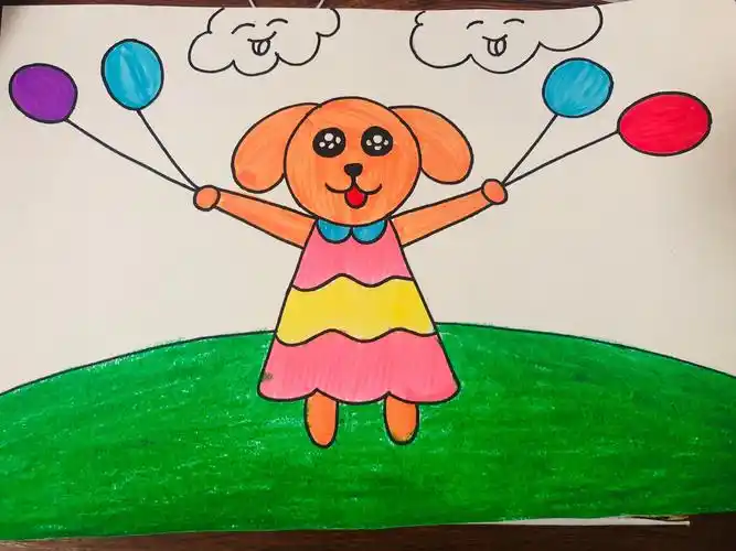 儿童节主题画《快乐的"六一"》(4-6岁)