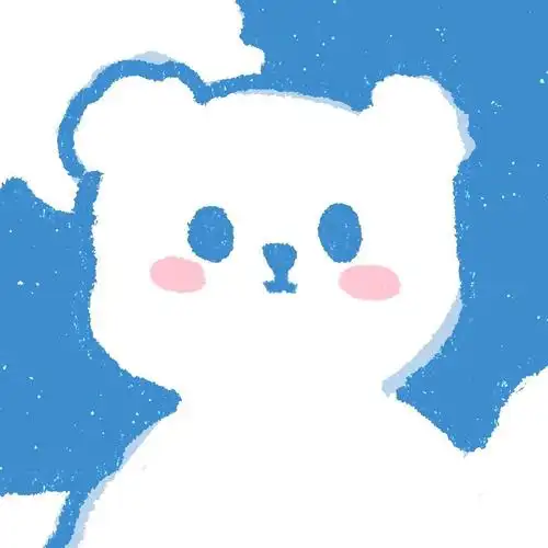 今日份丨97 蓝色简约手绘 可爱卡通小熊 无水印头像求艾特来源