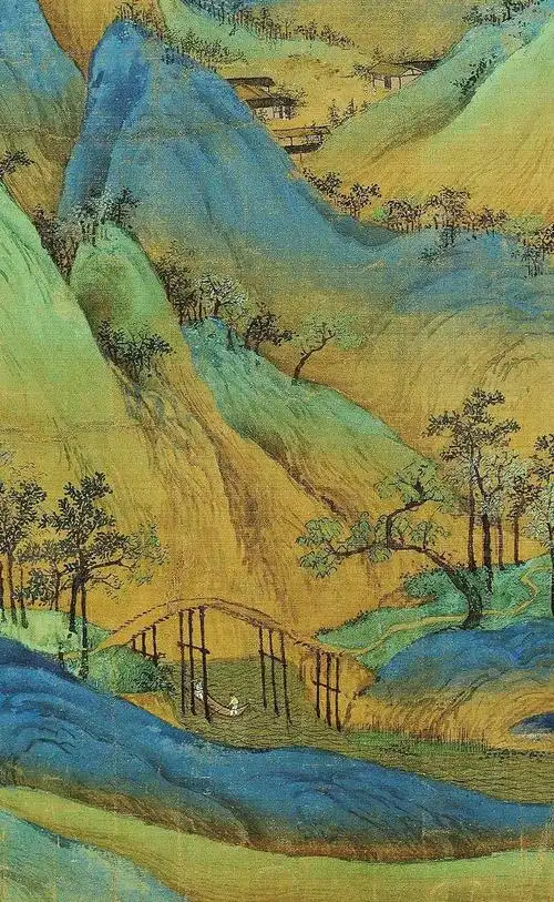 千里江山图*青绿色底色*绵延的山水*点缀的亭台楼阁_圈子-新氧美容