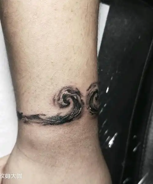 海浪手环_纹身图案手稿图片_毛白的纹身作品集