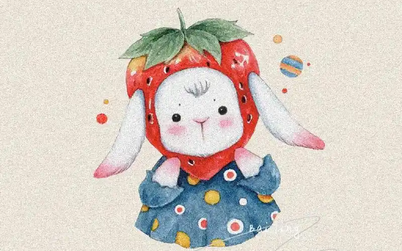 可爱卡通兔子插画高清手机壁纸