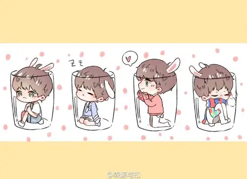 送大家源兔兔 圣诞节快乐嘿 _ cartoon tfboys 动漫 #王俊凯 ##王源