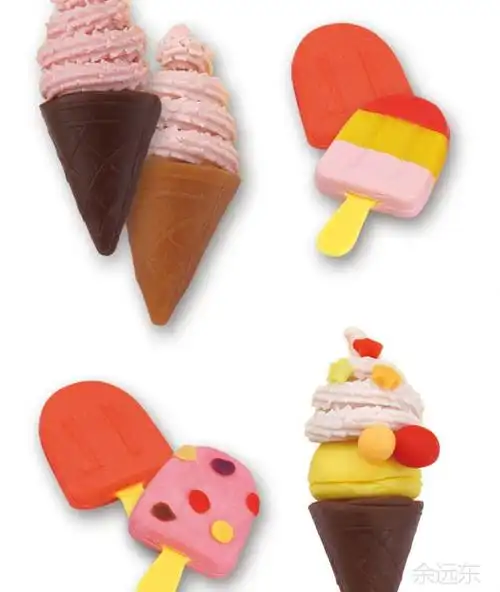 彩泥玩具轻粘土儿童手工橡皮泥diy模具国家家冰淇淋套装5817-c