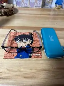 zoff,名侦探柯南限量眼镜,小兰款,眼镜布是柯南的,自己配