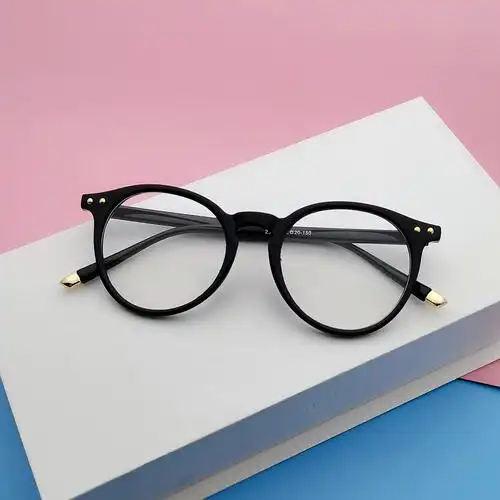 2021新款防蓝光眼镜时尚网红同款米钉小圆框ins风可配近视眼镜