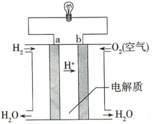 如图是氢氧燃料电池构造示意图.