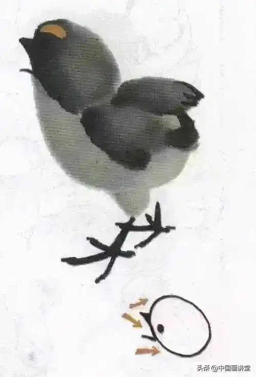小鸡简笔画(写意小鸡和母鸡的画法)