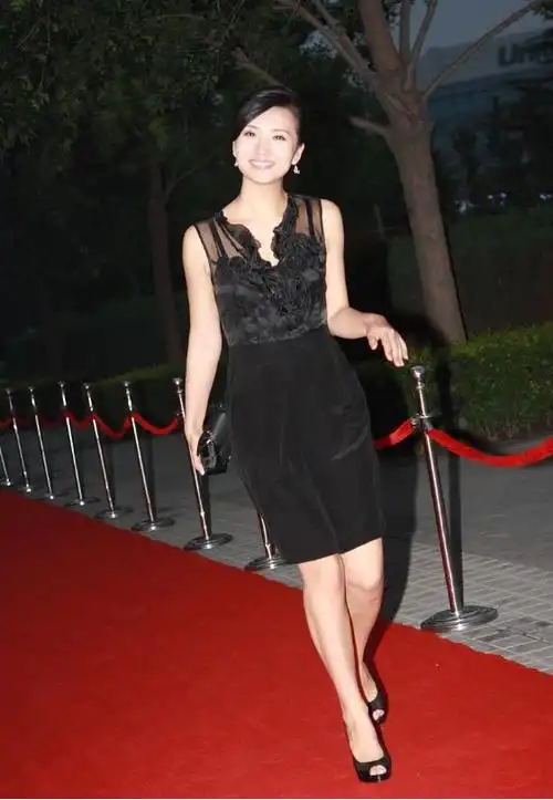 陈好身材还是那么好穿紧身的抹胸裙看着肉肉的女生看了都喜欢