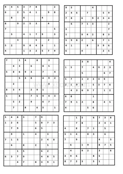 简易数独练习题9个九宫格docx