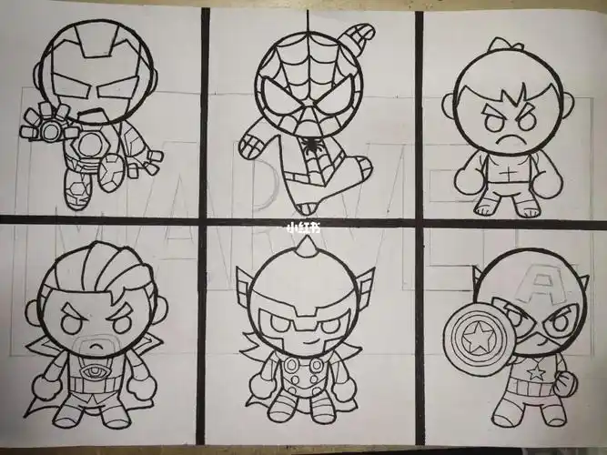 临摹漫威marvel简笔画