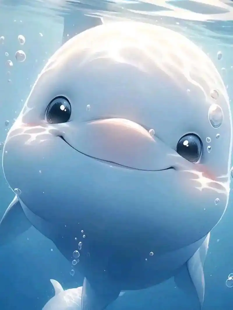 可爱小海豚头像  #ai提效训练营