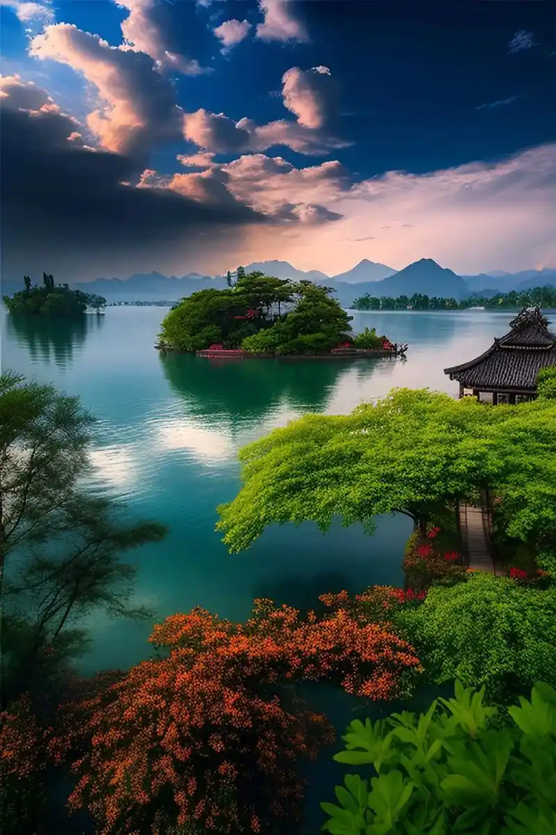 西湖风景.#图文热点来了#江南水乡,小桥流水,景色迷人,美的 - 抖音