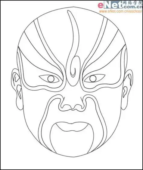 脸谱简笔画涂色怎么涂